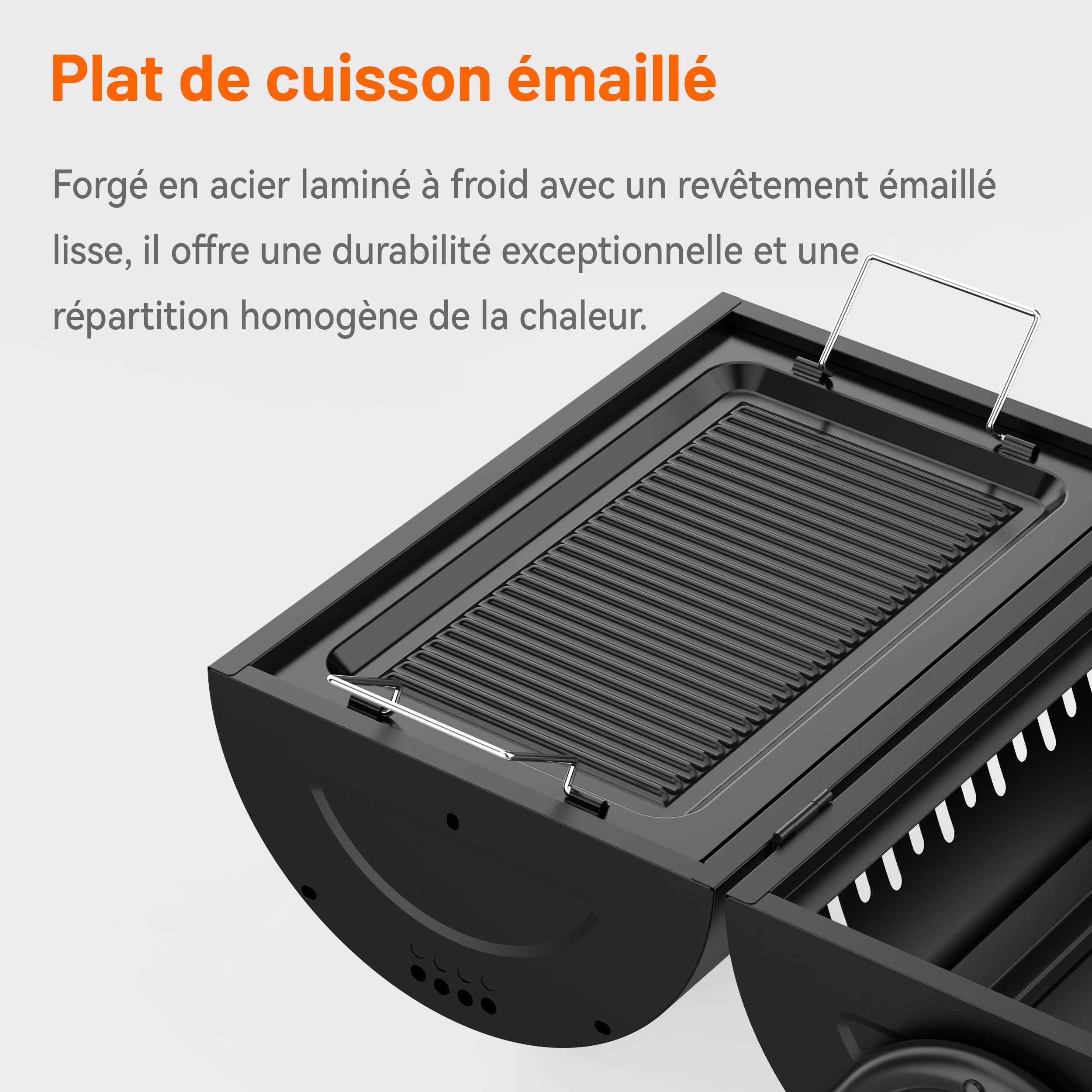 KEYO Barbecue Portable 2 en 1 à Charbon & Petit BBQ Extérieur - 236 Sq In