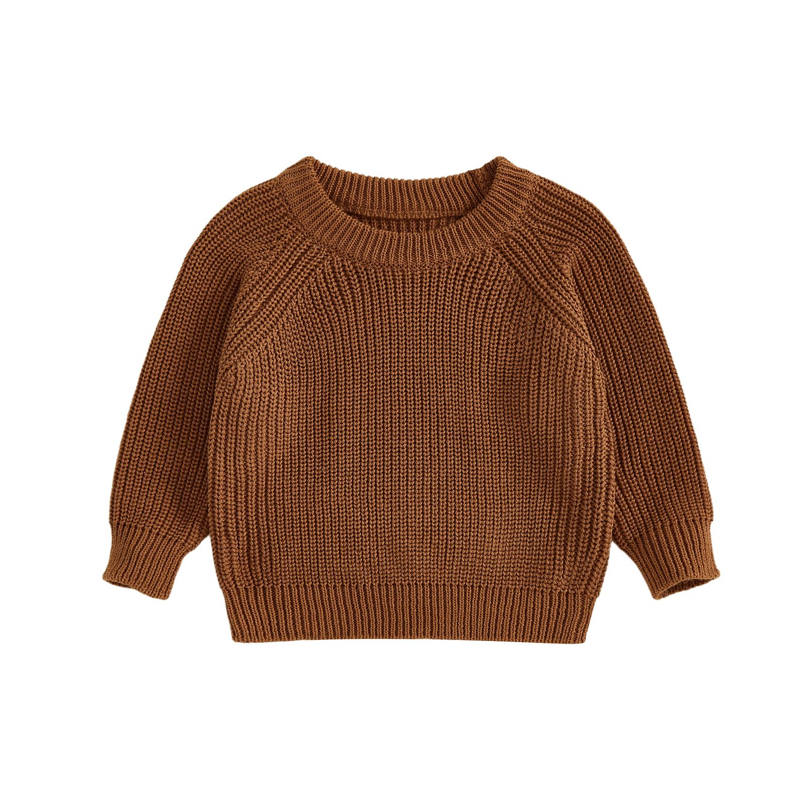 Baby Girls Boys Sweater Solid Color Long Sleeve Crew Neck Knit Pullover Warm Sweater Toddler Clothes Knitwear Baby Jumpers Tops Casual for Fall Winter — view 9