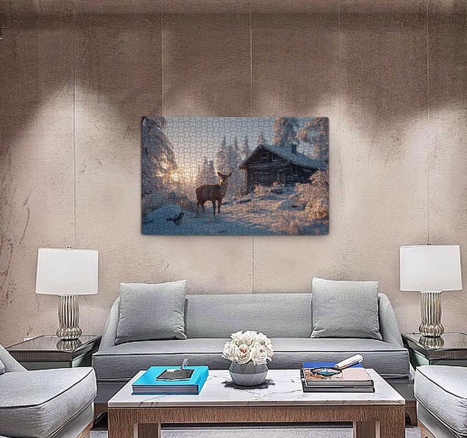 Puzzle 1000 sztuk dla dorosłych, puzzle artystyczne puzzle leśny jeleń, rodzinne kreatywne hobby dla dorosłych, najwyższej jakości drewniana układanka, do gry edukacyjnej wyzwania zabawki R4KH-746