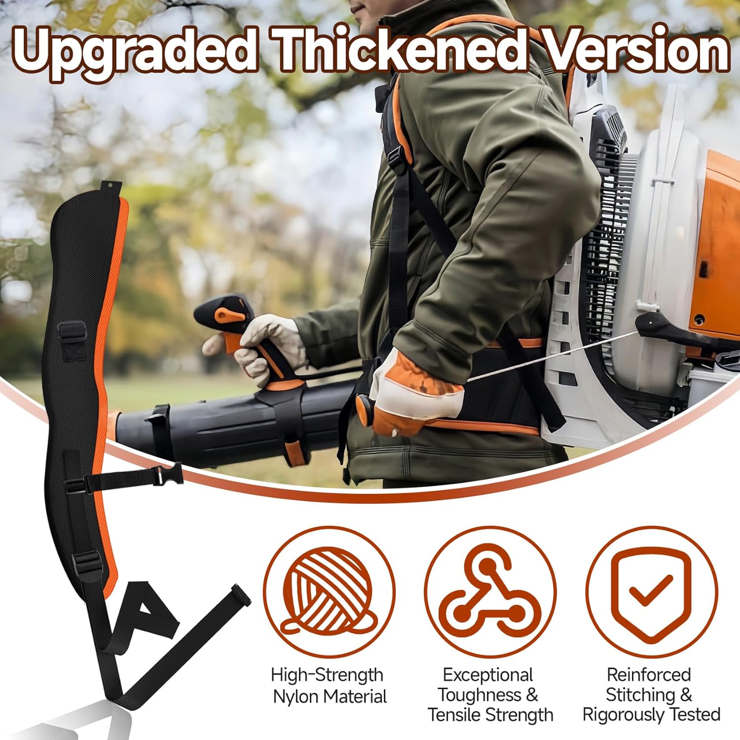 Blower Harness Strap for Stihl BR800/BR800x Leaf Blowers 4283 710 9004 Right & 4283 710 9005 Left Replacement Shoulder Straps Set, Strap Harness with Fixing Screw (Upgraded Thickened Version)