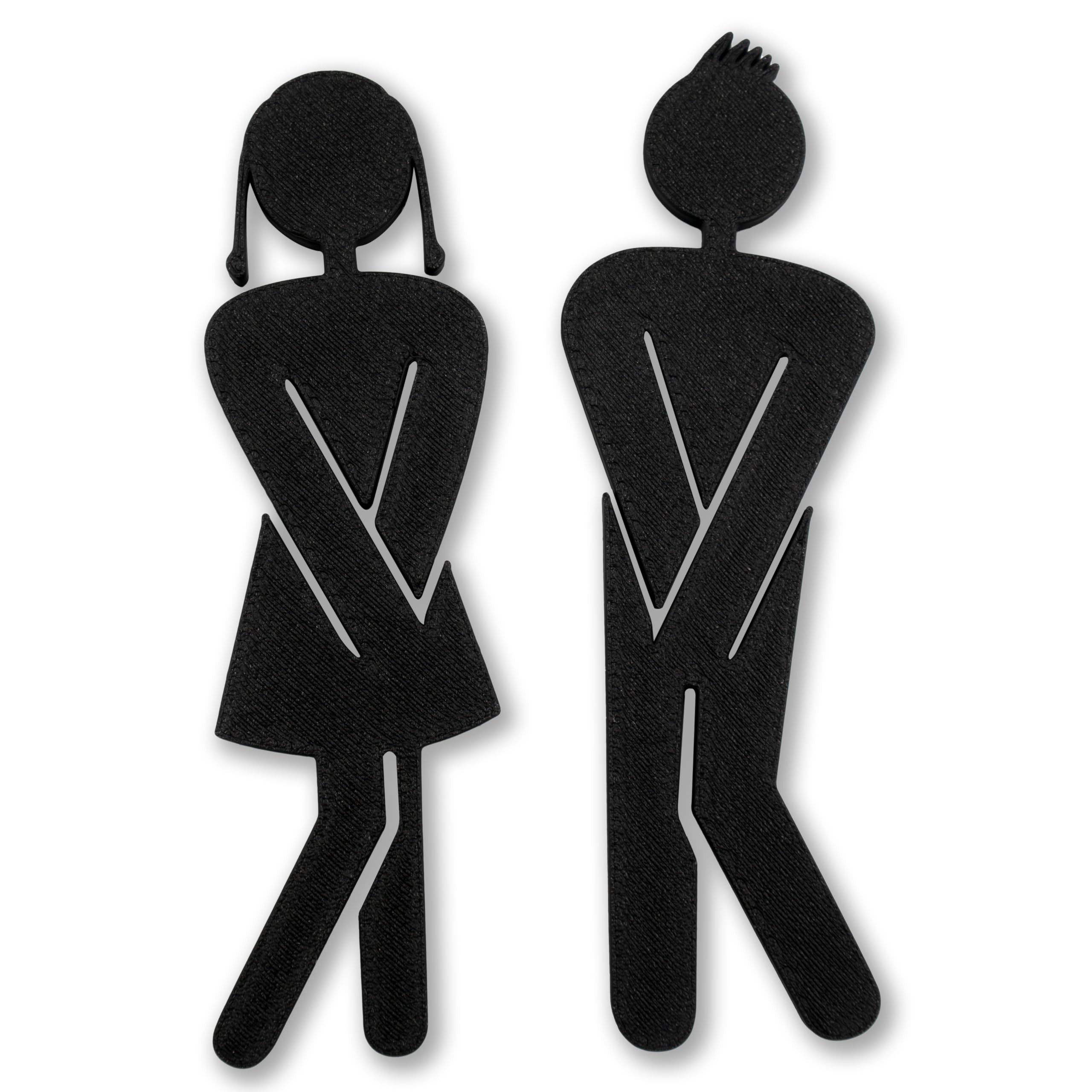 Wc-deurbordje toilet man vrouw, toiletbord, gastentoilet, wc-bord, deurdecoratie, zelfklevend, badkamer, 12 cm hoog, 4 mm dik, instructiebord