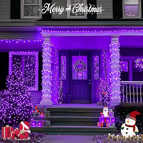 Miniatura 252 de JMEXSUSS Tira de luces de Navidad multicolor de 163 pies con 500 luces LED para exteriores, resistente al agua, alambre transparente, luces Varios
