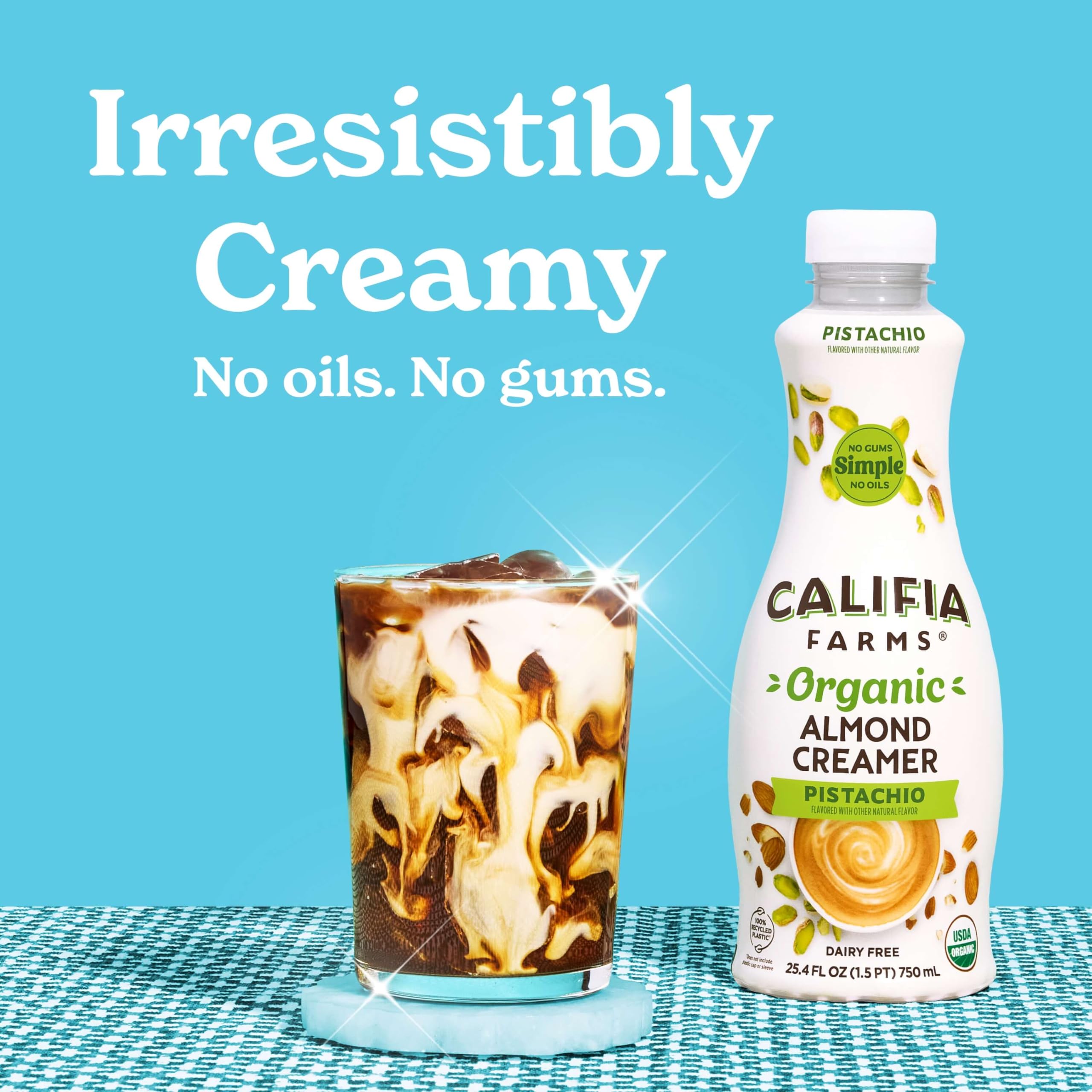 Califia Farms - Organic Pistachio Almond Milk Coffee Creamer 25 4 Oz Dairy Free Plant Based Vegan Gluten — view 3