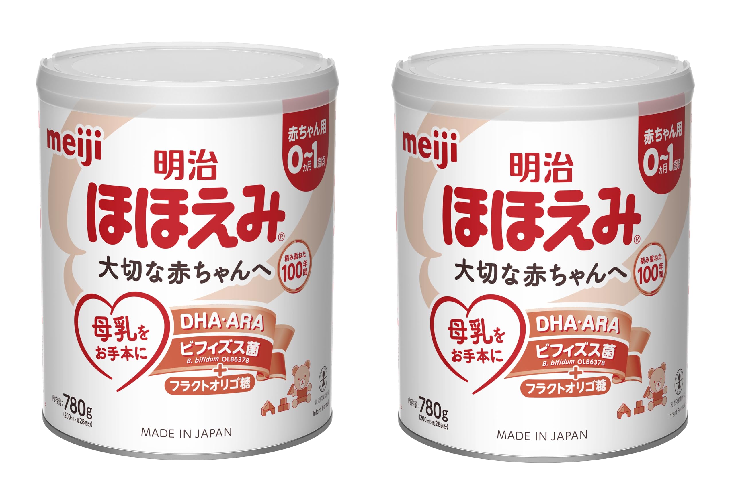 Amazon.co.jp: 明治ほほえみ 780g ×2缶 粉末 [0ヵ月~1歳頃の粉ミルク