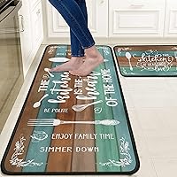 Vista 12 de Lemon - Juego de 2 alfombras y tapetes de cocina de microfibra antideslizantes, lavables, absorbentes para el piso, juego de 2 tapetes de cocina
