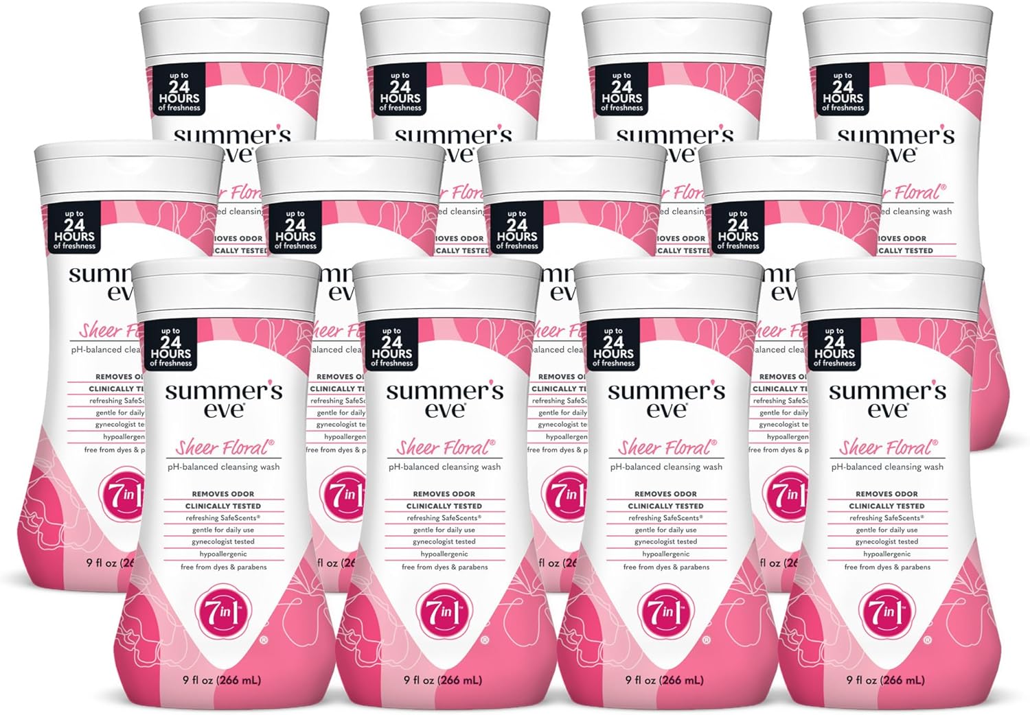 Summer’s Eve Sheer Floral Refreshing Daily All Over Feminine Body Wash, Removes Odor, Feminine Wash pH Balanced, 9 fl oz, 12 Pack Summer’s Eve Sheer Floral Refreshing Daily All Over Feminine Body Wash, Removes Odor, Feminine Wash pH Balanced, 9 fl oz, 12 Pack