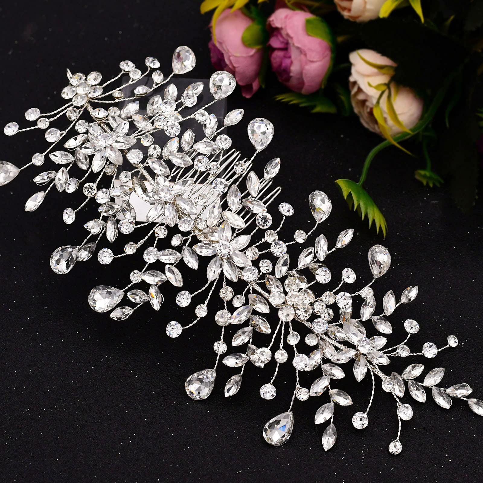 Amazon.com : wedding tiara bridal hair piece silver  display picture 1