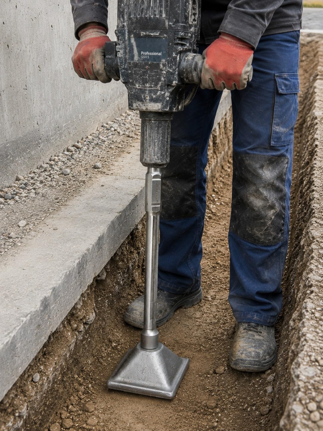 WERHE ® Jack marteau démontage compacteur anti-choc Hex spline cannelures rammer plaque tamping shaft outils construction paysages béton trifouiller packer pour démolition jackhammer disjoncteur