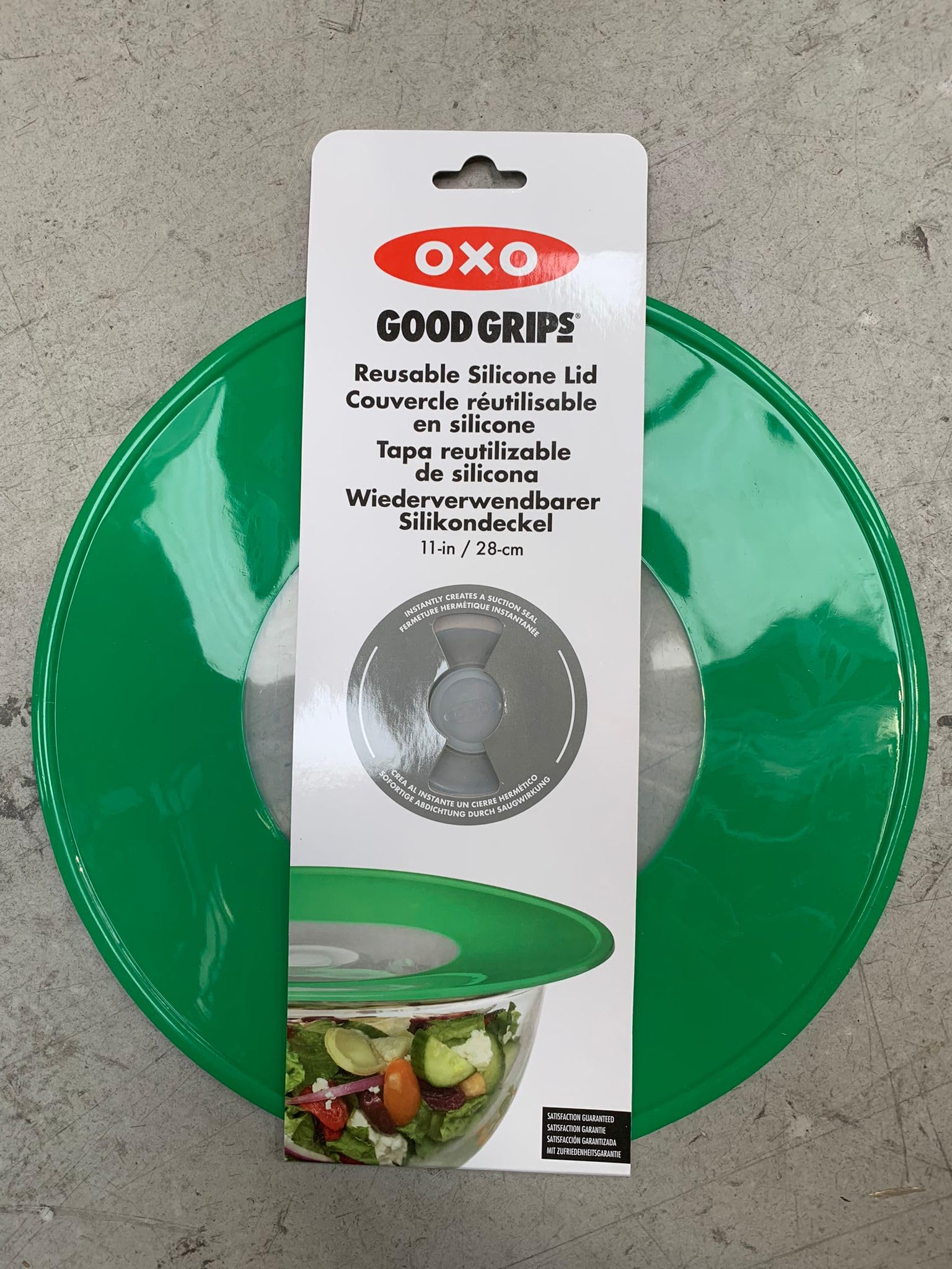 Oxo Green/White Silicone Reusable Lid Easy Grip 28Cm (Pack Of 4) (4)