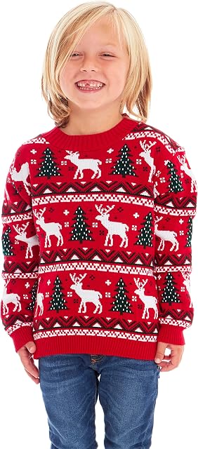 Boys Girls Kids Children Unisex Christmas Xmas Knitted Novelty, Retro, Elf, Football Jumper Sweater