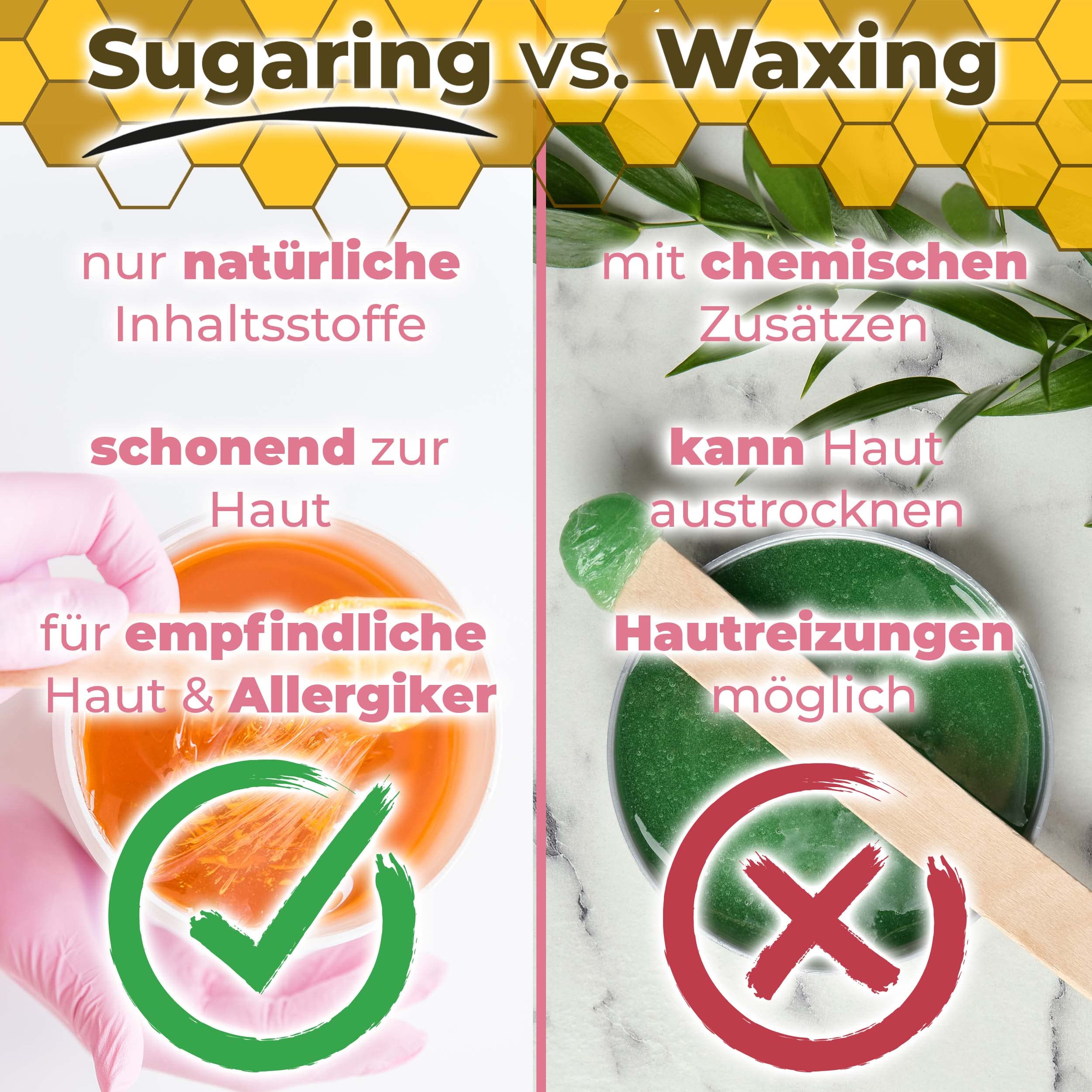 Sugaring Paste Mrs. Sugar 1x Zucker-Spatel, Strong Zuckerpaste Haarentfernung 550g (Strong)