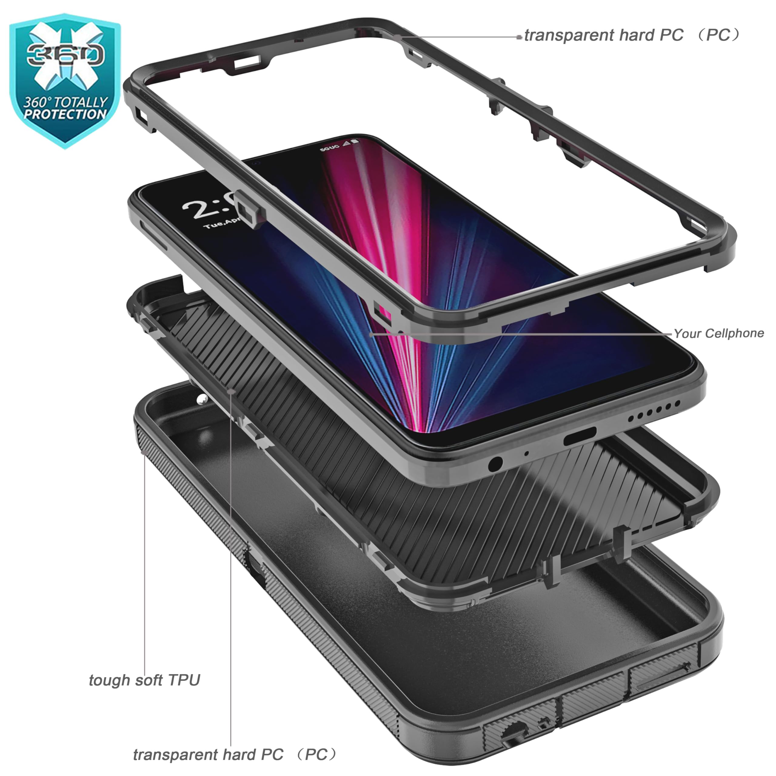 Custodia Per Cellulare Anti-impronta E Antiscivolo Per T-mobile