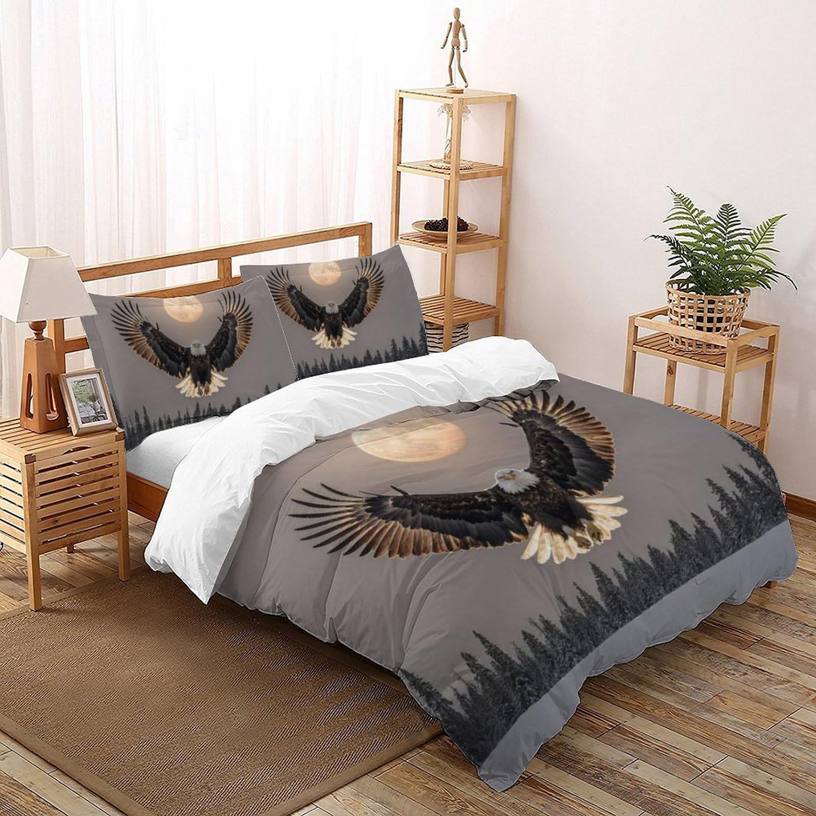 Taies d'oreiller et housse de couette animaux 3D super king 260x220cm