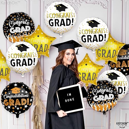 Miniatura 6 de KatchOn, Juego de globos de graduación de Congrats - Grandes, 18 pulgadas, paquete de 12 | Globos de graduación de felicitaciones, decoraciones de