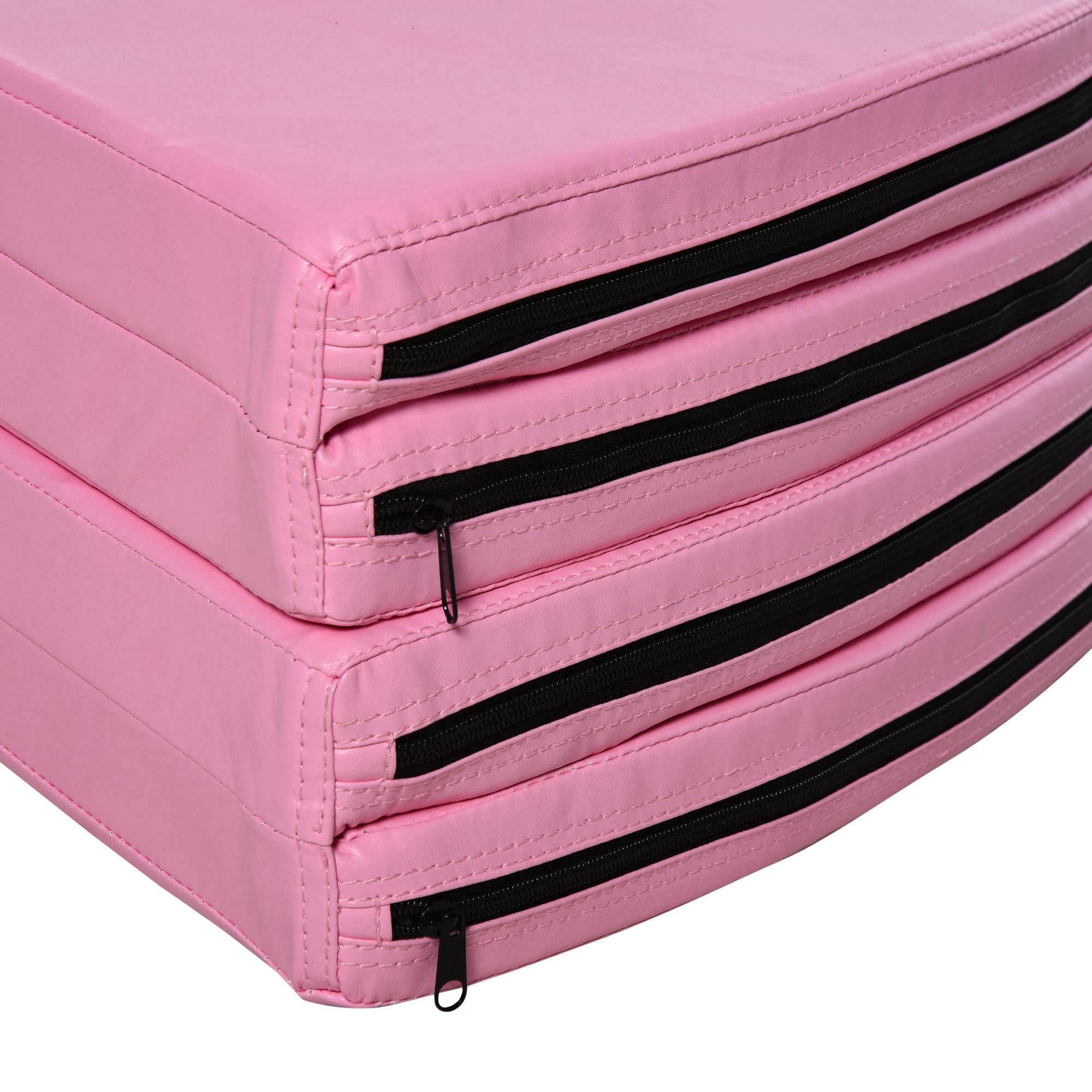 Alfombra plegable para pole dance mate HOMCOM 150 cm grosor 5 cm PVC rosa