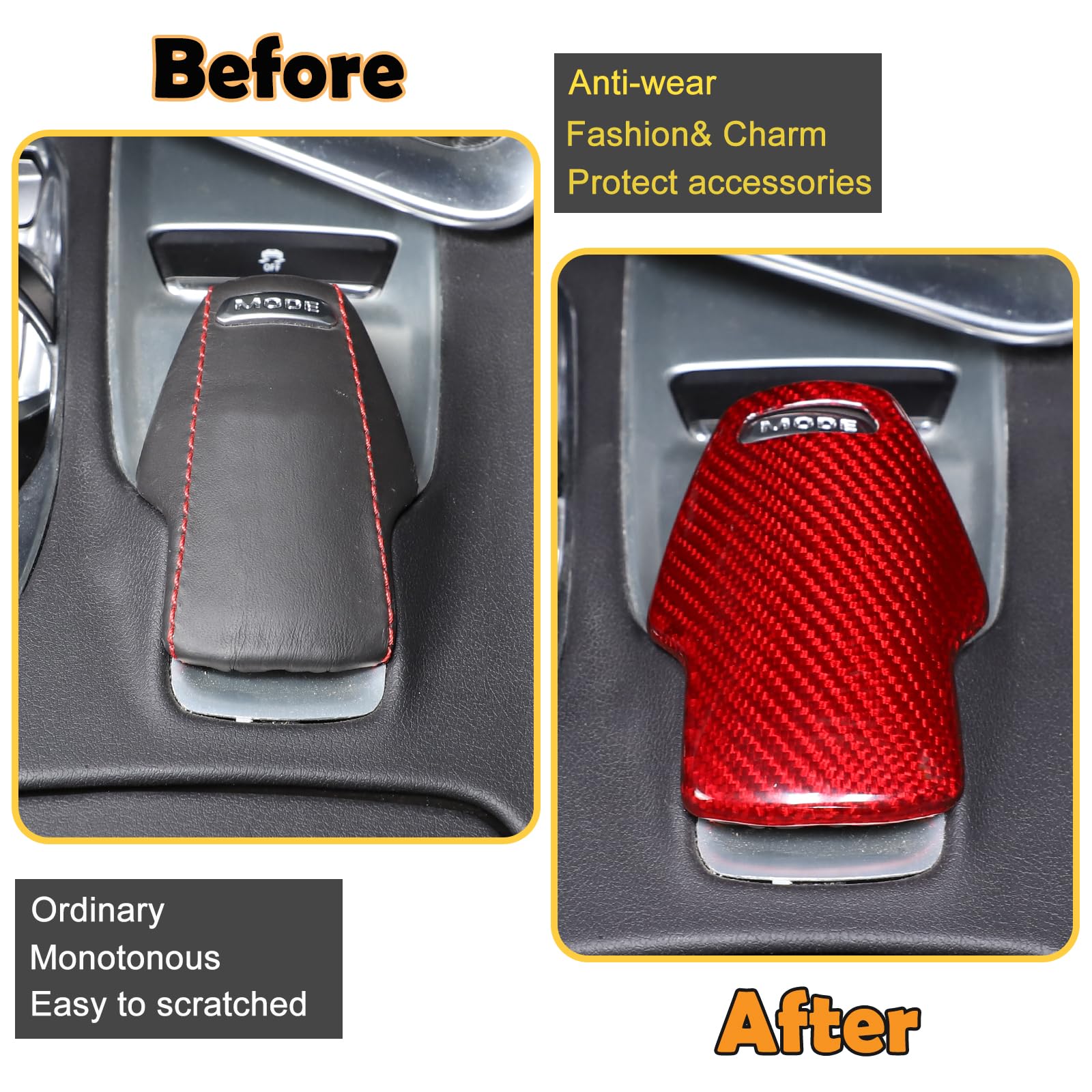 Carbon Fiber Gear Shift Panel Cover Trim For 2024 Ford Ranger Wildtrak - View #6