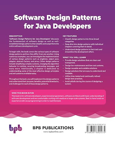Software Design Patterns for Java Developers: Expert-led Approaches to Build Re-usable Software and Enterprise Applications (English Edition)