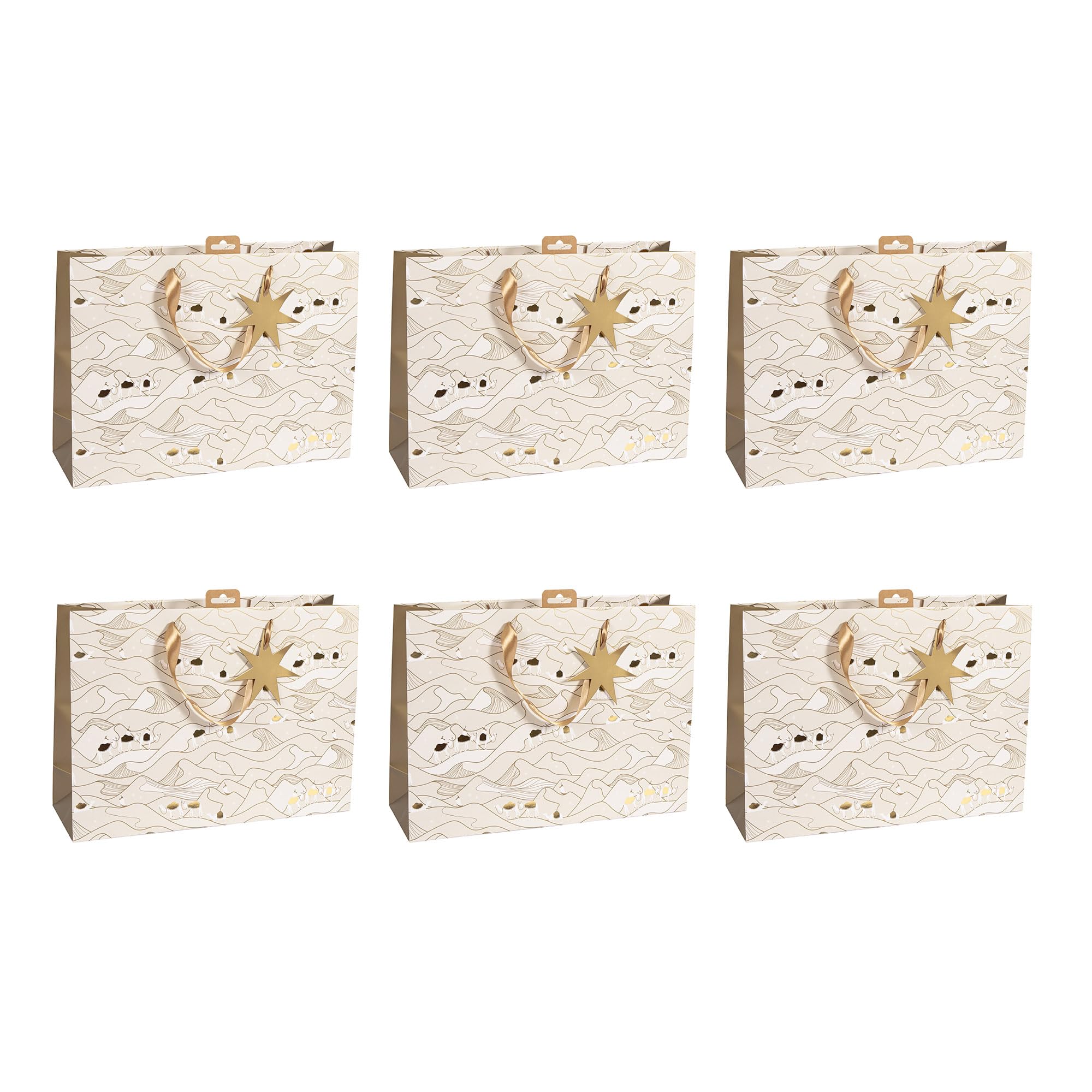 Clairefontaine X-32823-6Cpack - Pack of 6 Excellia Gift Bags - Shopping - 37,3x11,8x27,5 cm - 210g - Motif : Christmas - Gift Wrapping, ideal for games, Puzzles