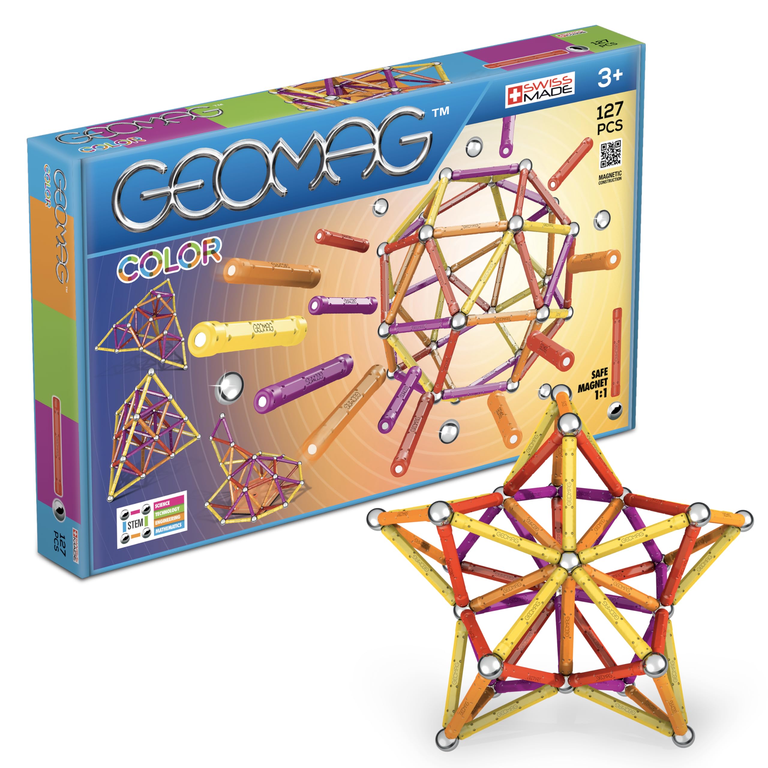 Amazon.com: Geomag - COLOR - 127-Piece Magnetic Building Set