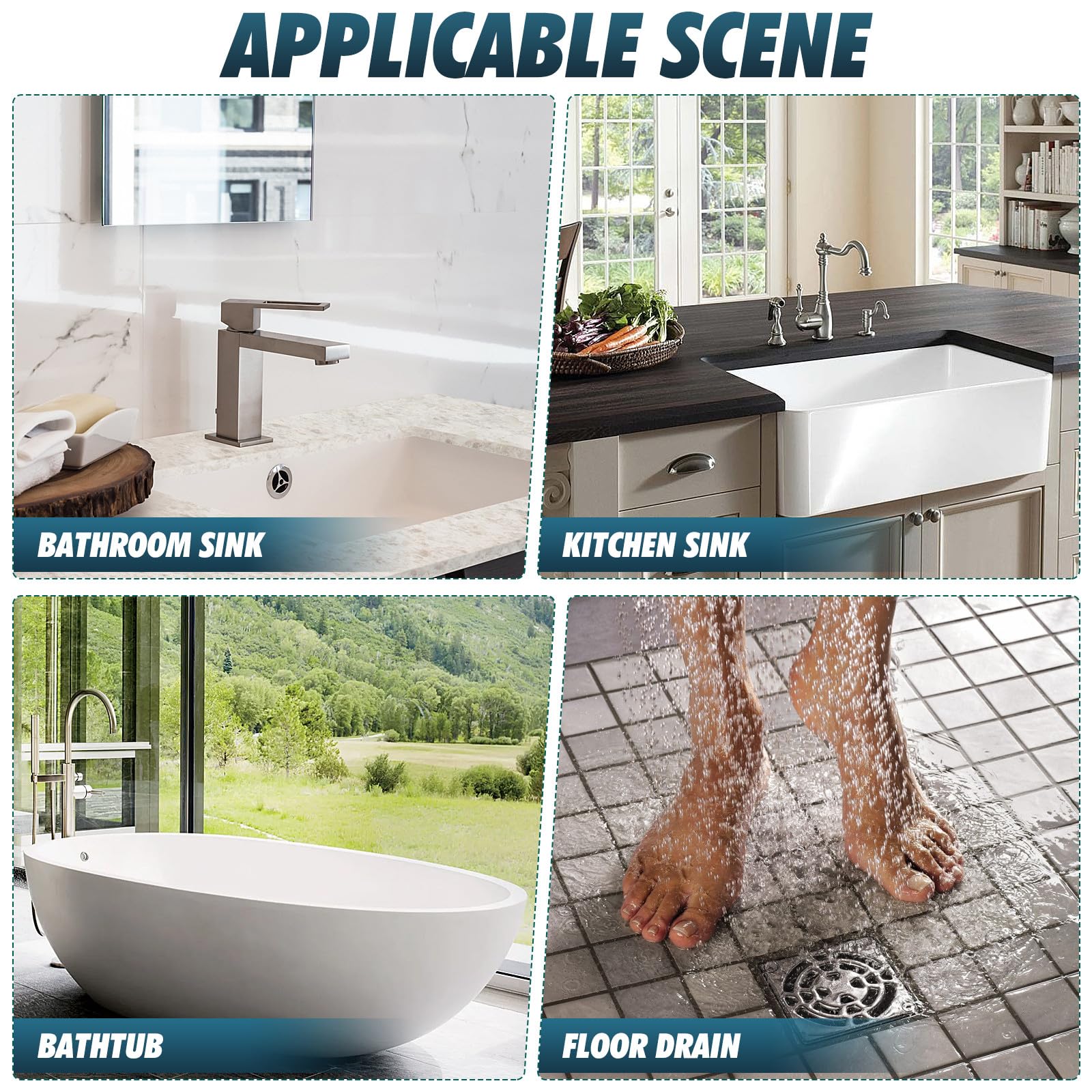 Tapón de Fregadero con Filtro Antiobstrucción Núcleo de Rebote Push Type Abs y Acero Inoxidable Resistente y Práctico para Lavabo y Baño Repuesto Duradero