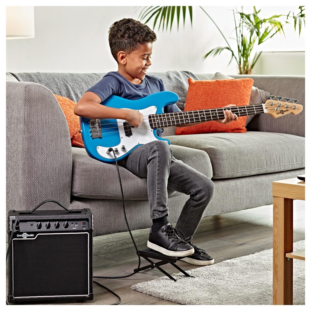 Basso LA 3/4 con Amplificatore 15 W, Blu