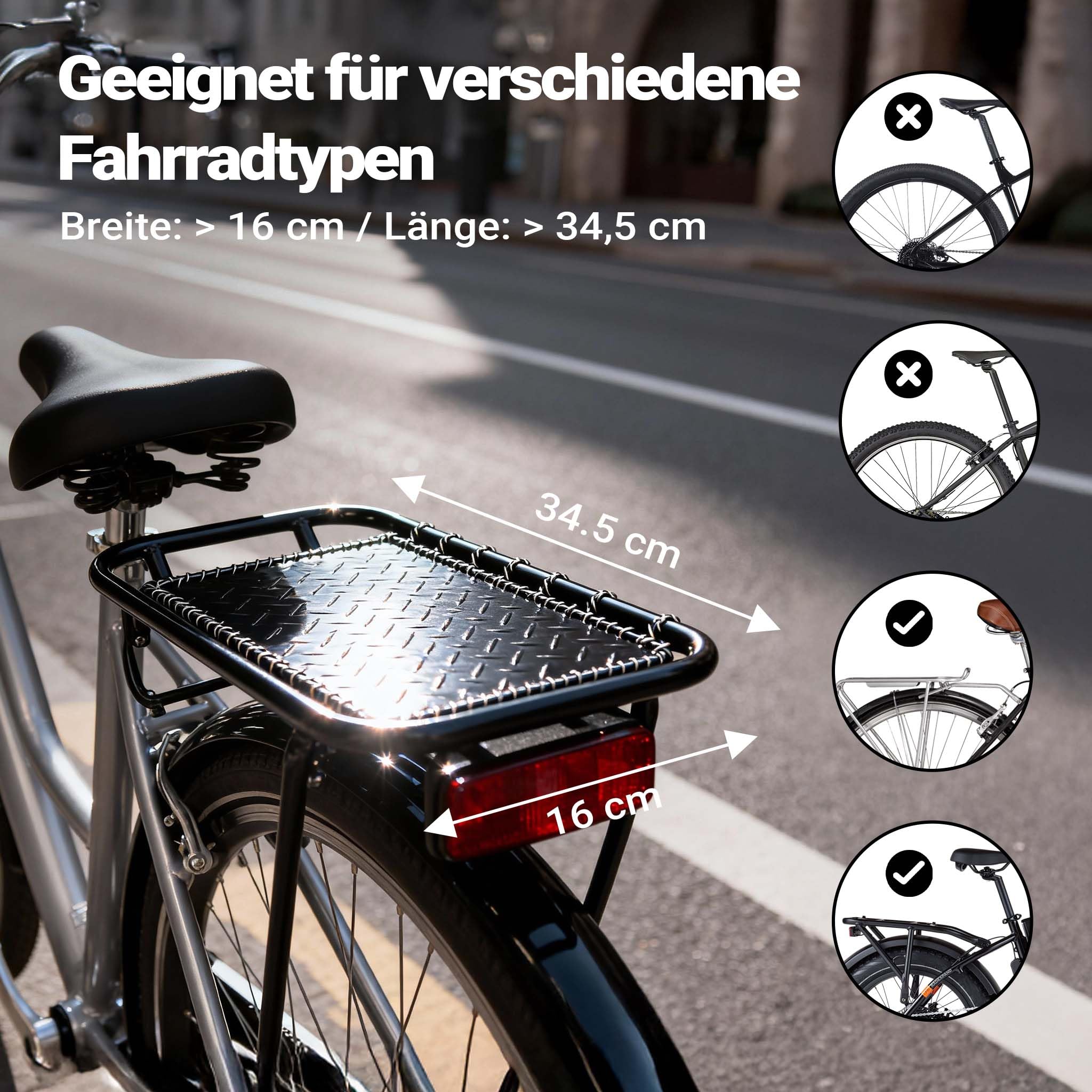Wiltec Borsa doppia per portapacchi 37 x 16 x 51 cm, borse bici posteriori con 46 l di spazio, borse posteriori bici impermeabili, borsa da viaggio per bicicletta con tasche laterali