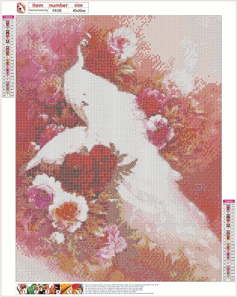 DIY Square 5D Diamond Painting Kit Completo per Pittura a Mosaico Kit per Pittura a Mosaico fai da te con Diamanti e Pavone Punto Croce icamo 40x50cm Decorazione Arte Artigianato per Casa e Pareti