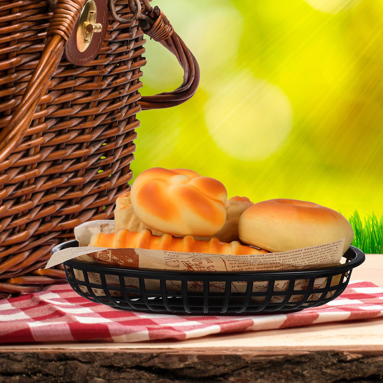 SHOWERORO Cestini per Hamburger e Snack 24 Pezzi Vassoi in Plastica per Servire Patatine Fritte Uso Ristorante e Bar