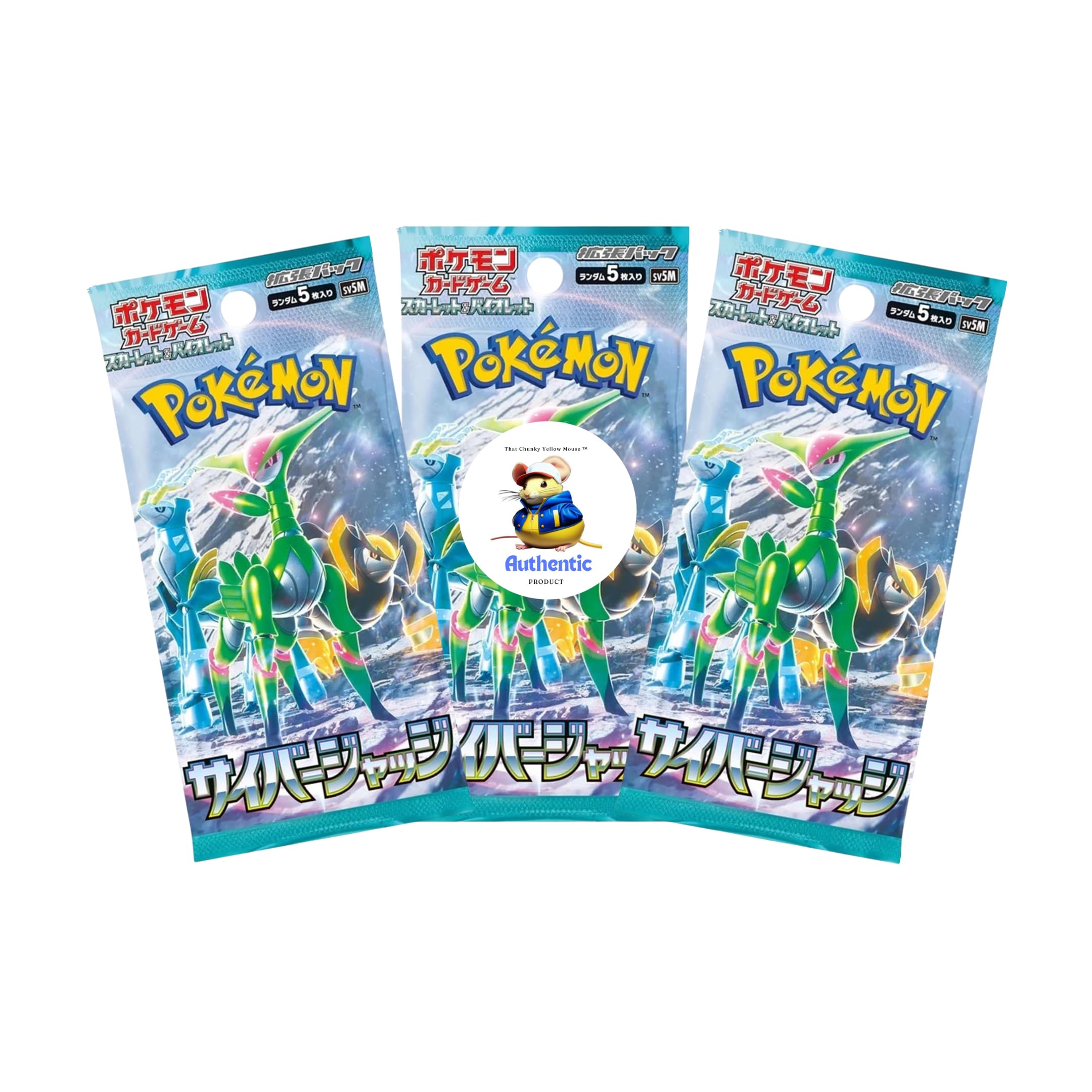 3 x Cyber Judge Japanese Pokemon Booster Packs | Scarlet & Violet Set | Pokémon Trading Cards in 3 Booster Packs | TCYM Authenticated | Pokemon TCG Pack | Japanese Temporal Forces