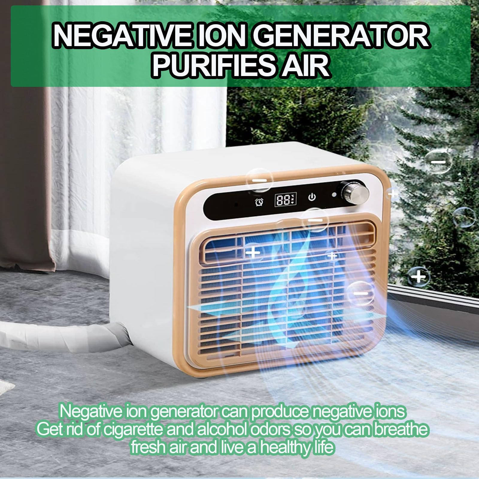 Condizionatore Daria Portatile Split da 5000 Btu, 1500 W, Silenzioso, Ideale per Campeggio, con Pannello Touch E Telecomando, Timer di 12 Ore E Flusso Daria di 130 M³/h, per 2m Tube