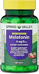 Spring Valley Sleep Aid 5 mg Size 120 Tablets Mastigáveis Sabor Morango