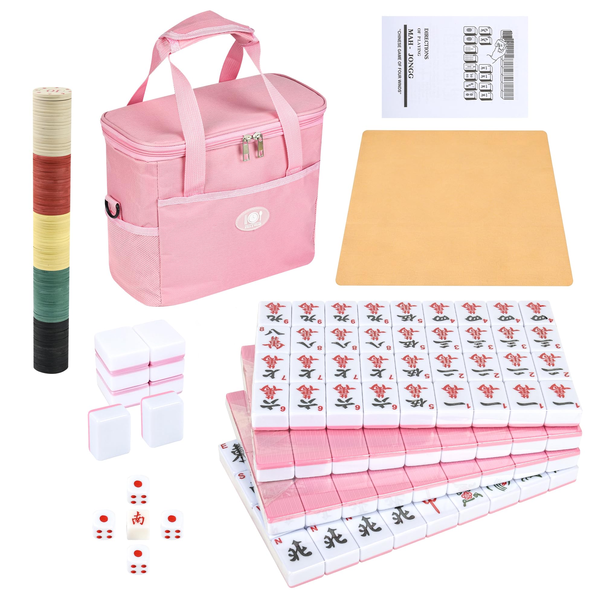 Amazon.com: QYMZKA Chinese Mahjong Game Set, 144 Numbered Melamine