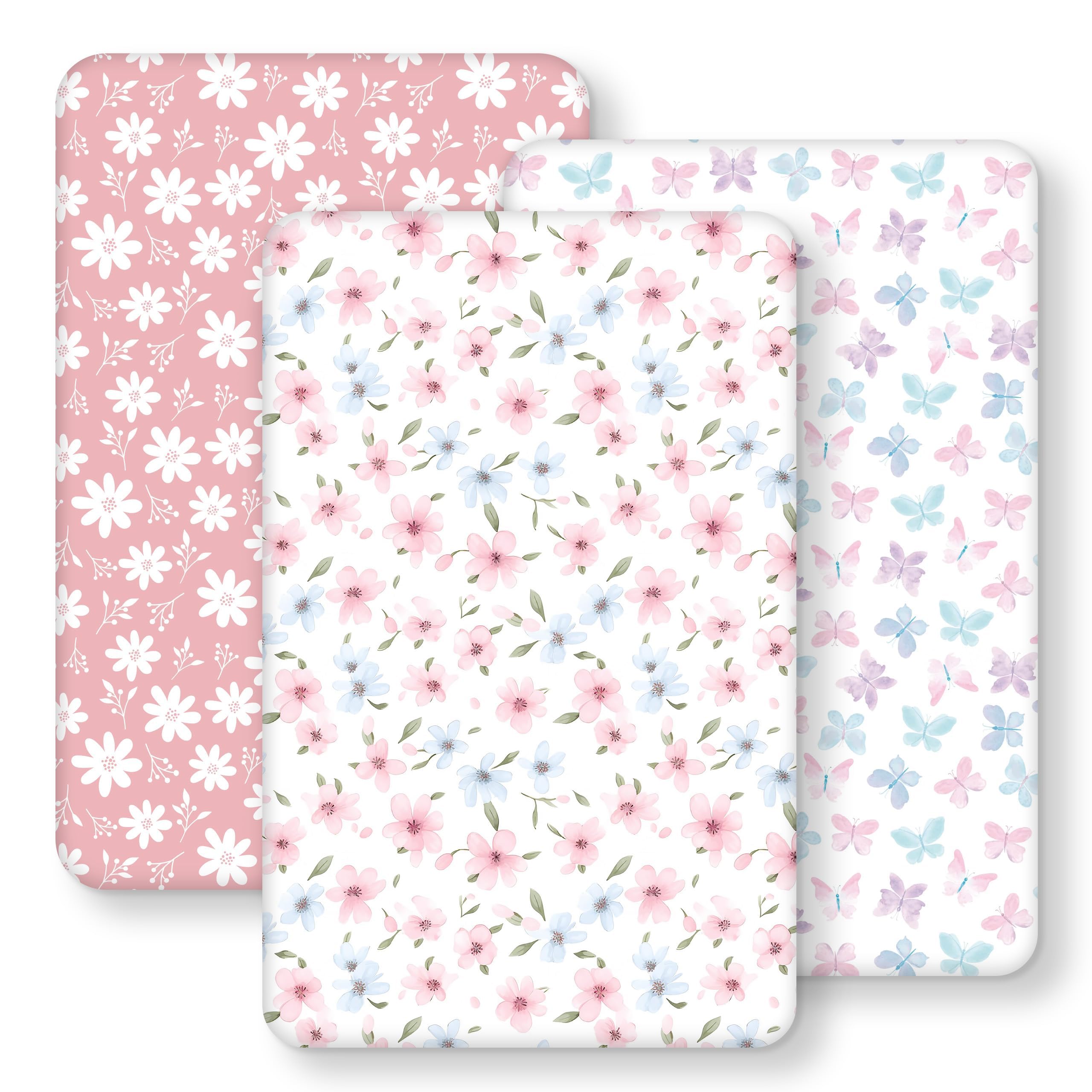 Baby Spannbettlaken Kinderbett Spannbetttuch 3er-Pack Mikrofaser Bettlaken