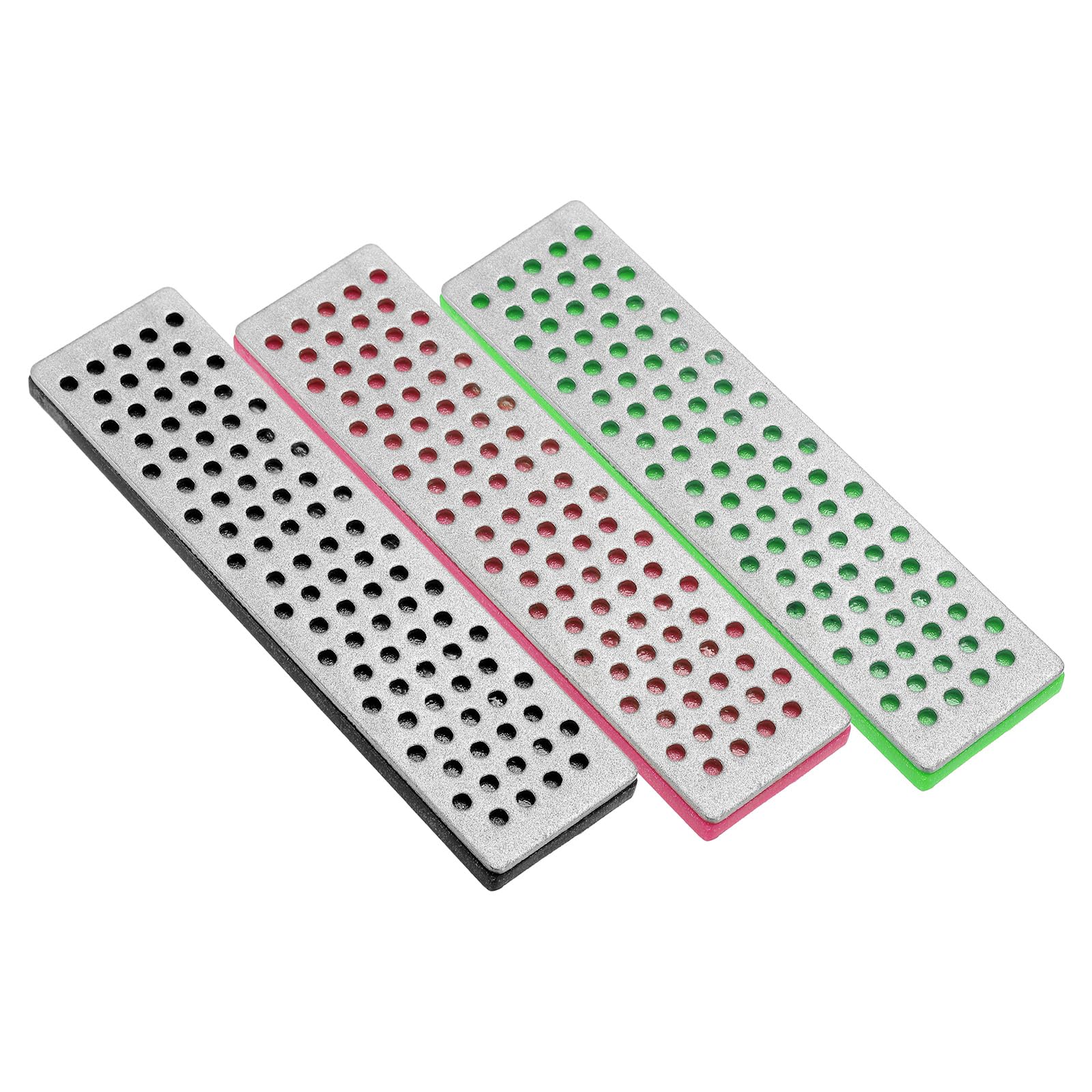 PATIKIL Ski Snowboard Diamond Stone 100mm, 3 Pack 240/500/1000 Grit Coarse/Fine Ski Edge Sharpener Diamond Edge Files Snowboard Whetstone, Black/Fuchsia/Green
