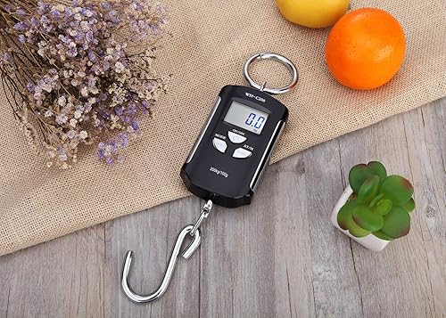 Miniatura 7 de Klau Báscula de pescado portátil de 440.9 lbs  400 libras Pesas colgantes digitales resistentes con pantalla LCD con retroiluminación para el hogar,