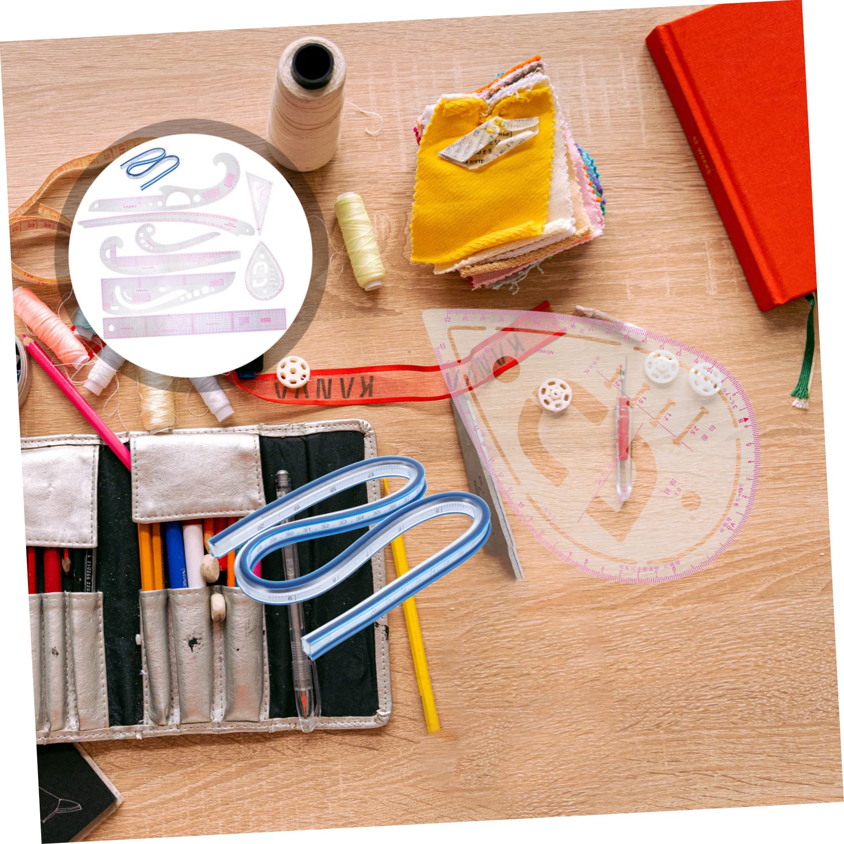 Homoyoyo Set di 1 Righello da Taglio per Cucito in Pvc, Curva Francese e Scala Chiara, Misura Precisa per Progettazione Abiti e Disegno