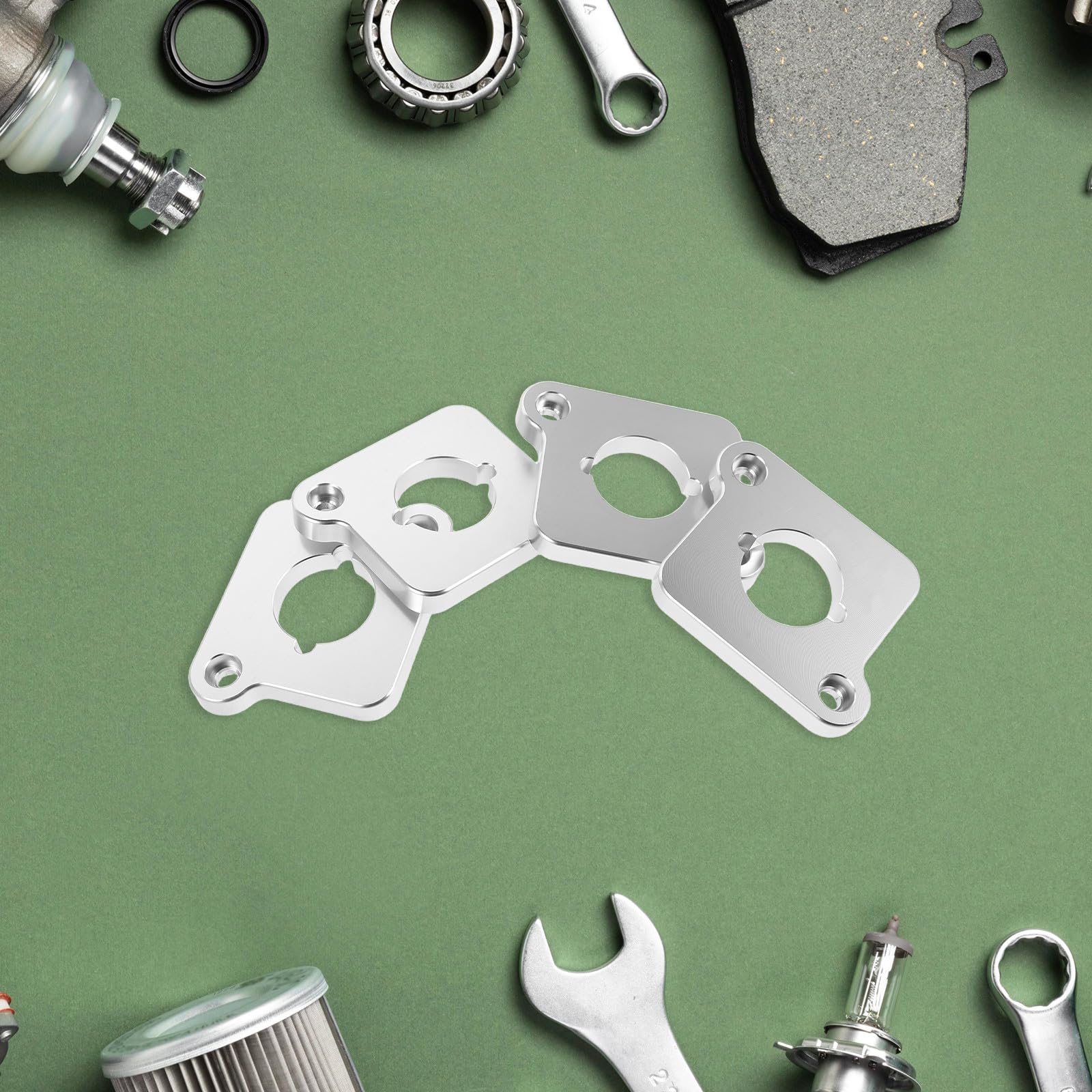 OUNONA Distanziale per Auto Billet Adattatore per Coilpack Piastre di Ricambio per Auto in Argento Billet Parti di Accensione Miglioramento delle Prestazioni Compatibili con Veicoli
