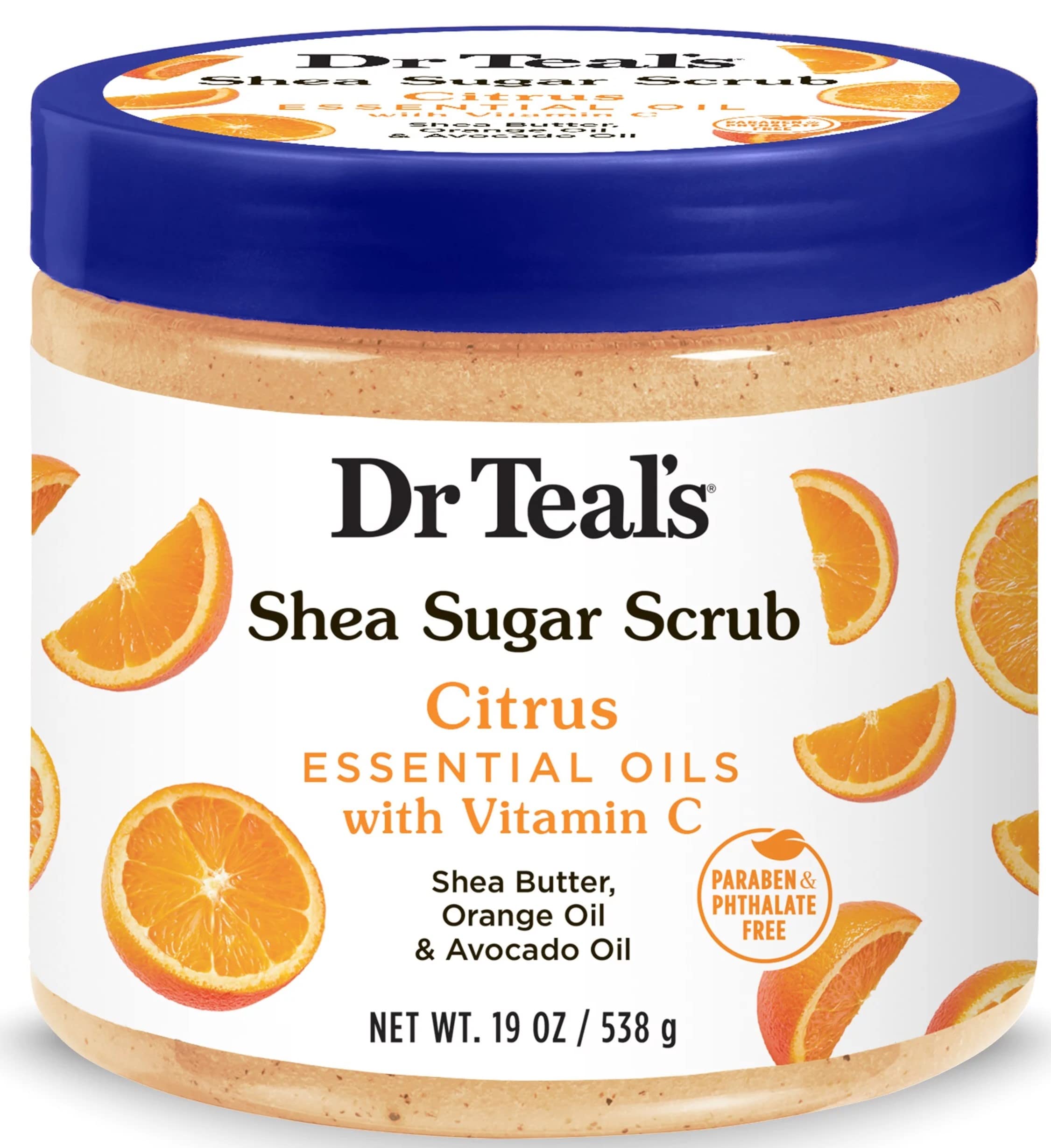 Sponsored Ad - Dr Teal's Shea Sugar Body Scrub, Citrus with Essential Oils & Vitamin C, 538g