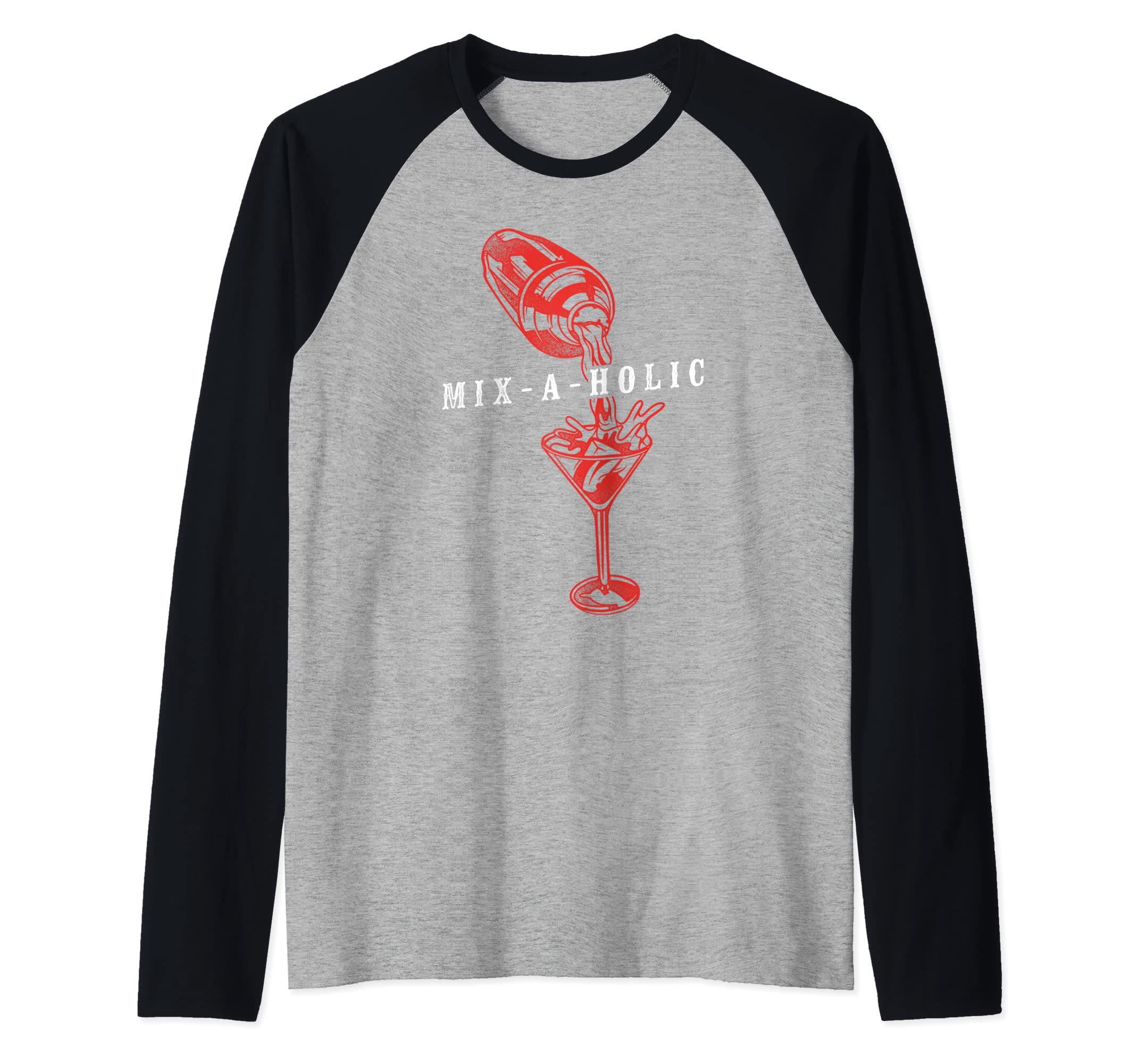 Bartender Mixologist Mix-A-Holic Raglan Baseball Tee