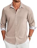 Men's Long Sleeve Button Down Shirts Casual Untucked Shirt Regular Fit Dress Shirt