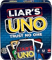 Mattel Liar's UNO Card Game in Travel Storage Tin - Bluffing Twist on Classic UNO for Kids, Adults, Families & Game Nights