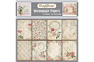 CrafTreat French Florals 1 and 2 Decoupage Paper Roll Set - Brighten...