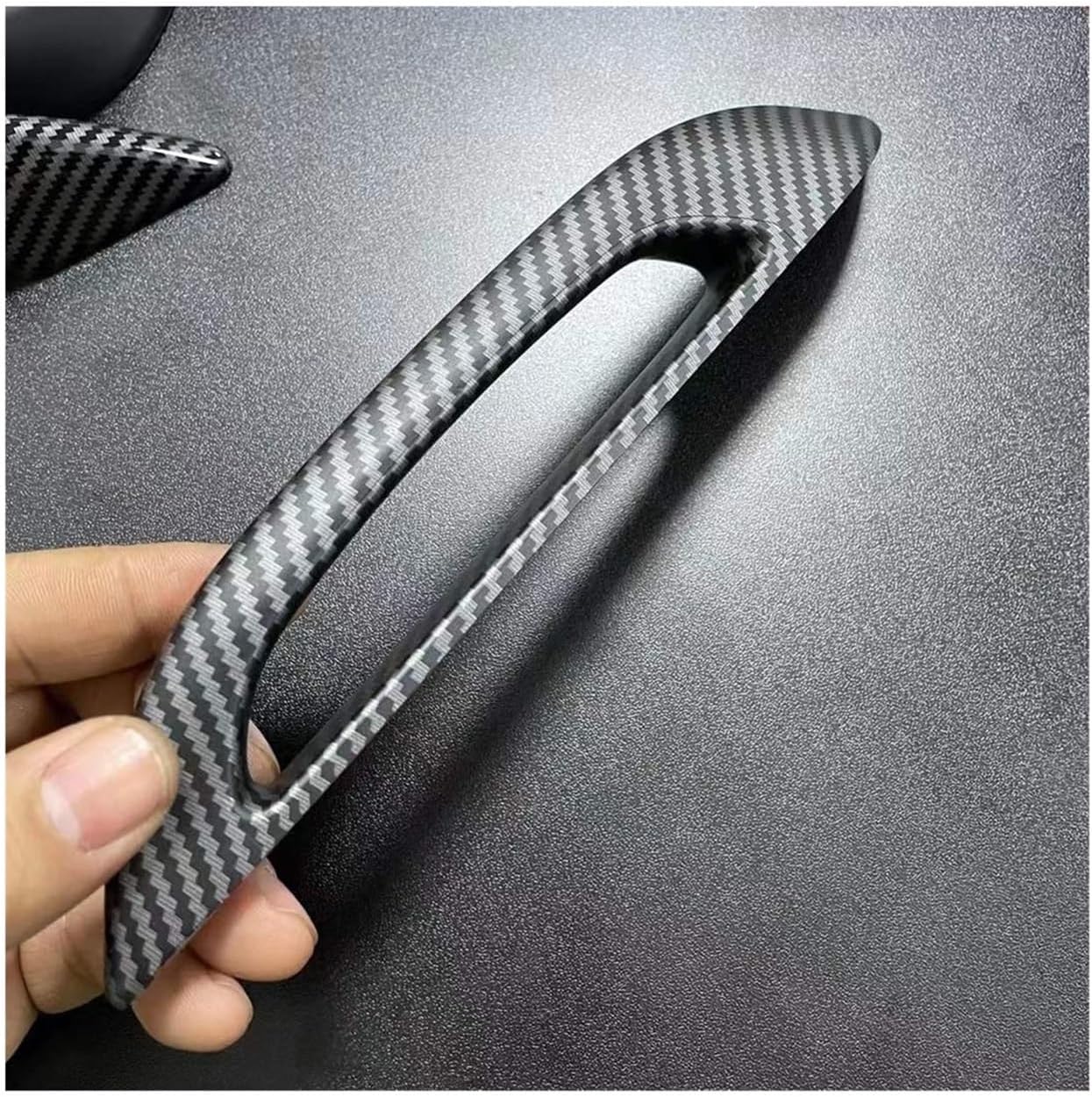 Para Tesla Modelo 3 Y 2017-2023 Manijas Puerta Pegatinas Manija Anticongelante Cubierta Parche Modificación Coche Pomo Puerta Prueba Heladas ABS 4 Uds (4pcs Matte carbon)