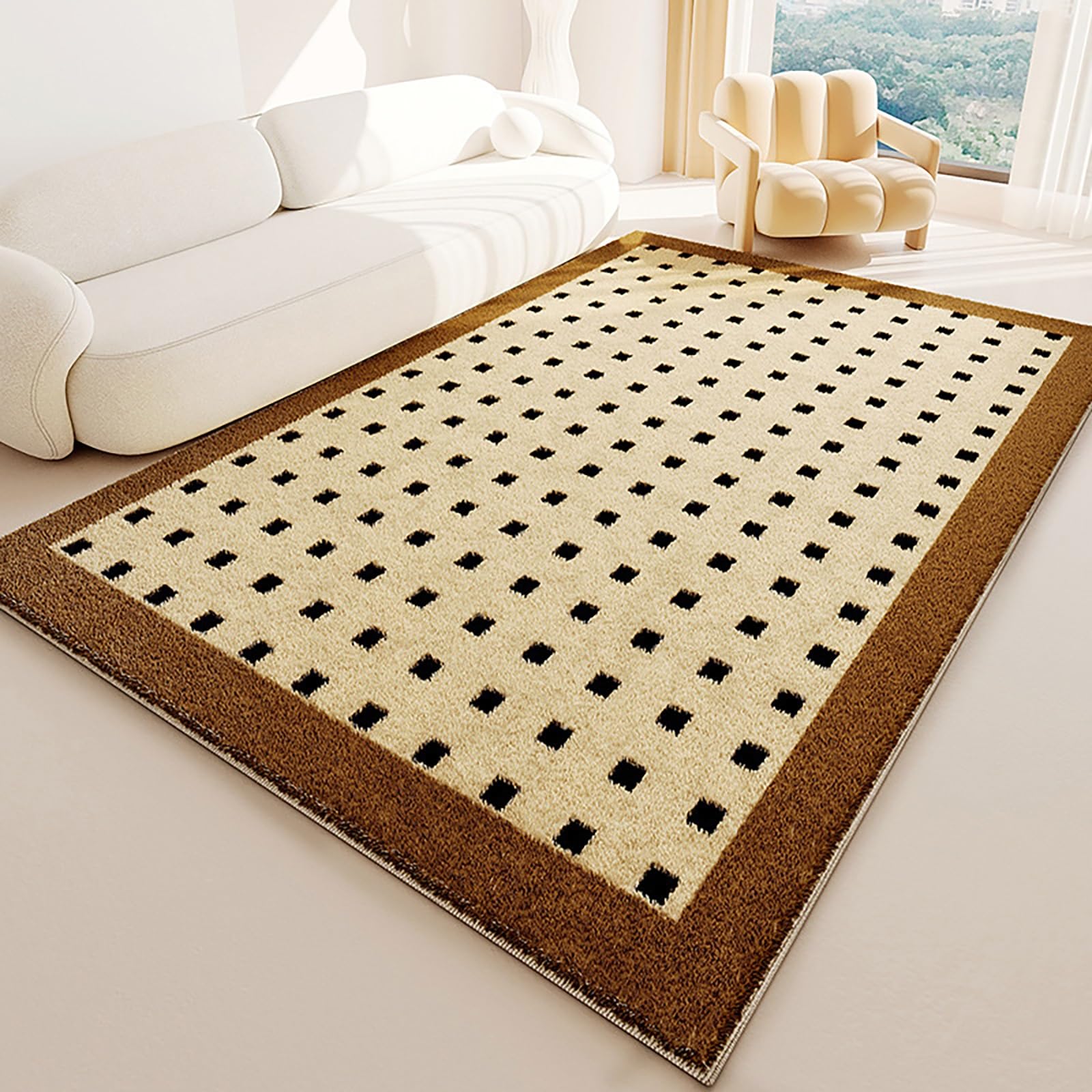 Tapis antidérapant et lavable en faux cachemire maison