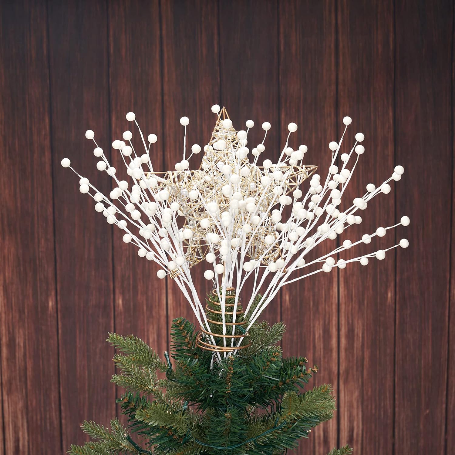 Christmas Berries Picks Set of 12 Xmas Tree Decorations 14inches White Holly Berry Stems Decorative Artificial Floral Picks for Holiday Wreath Garland Floral Table Arrangement Decor