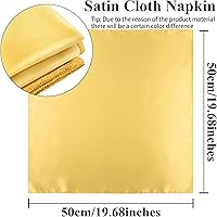 Vista 2 de Aneco 12 piezas de servilletas de satén cuadradas de 20 x 20 pulgadas, servilletas de cena para bodas, servilletas de fiesta, servilletas de mesa