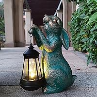 Vista 11 de JOYBEE - Estatuas de jardín de elefante con linterna solar para decoración al aire libre, figuras solares de elefante, decoraciones de luces
