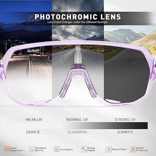 Miniatura 3 de KAPVOE Gafas de ciclismo fotocromáticas para hombres y mujeres gafas de sol deportivas con protección UV