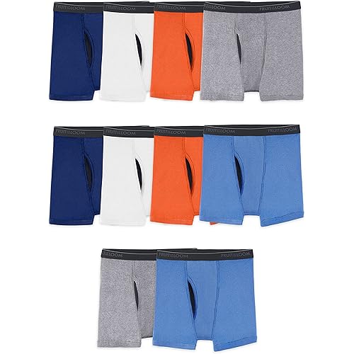 Fruit of the Loom Boys' Tag Free Cotton Boxer Briefs