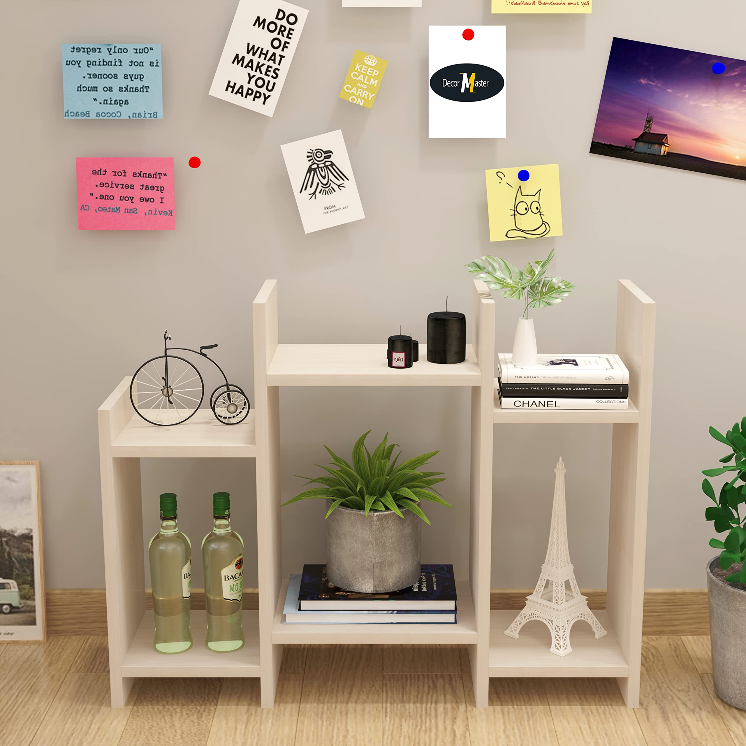 Decor Master Portable Wooden Center Table, End & Sofa Side Table, Bed Side Table, Corner Coffee Table with Solid Finish, Furniture with Storage for Living Room (DM-PZ-ET5)